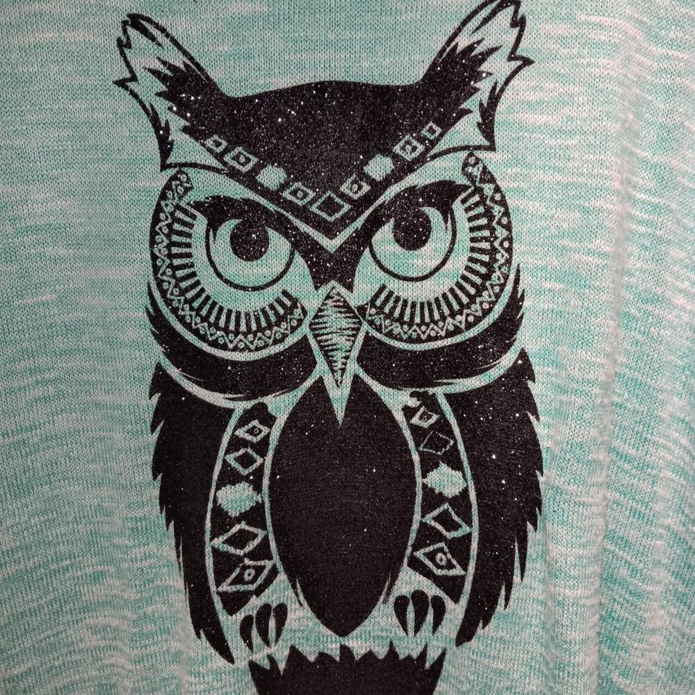 Womans owl mid sleeve top size 11-13 - Picture 3 of 3